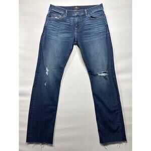 7 For All Mankind Men's Paxtyn Slim Straight Blue Denim Jeans - Size 34x29.5